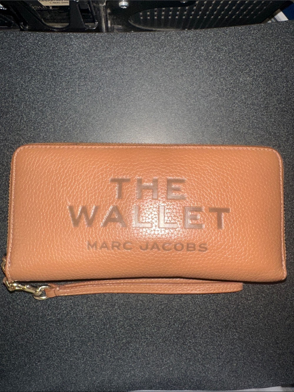 Marc Jacobs Tan Leather Zip Wristlet "THE WALLET"